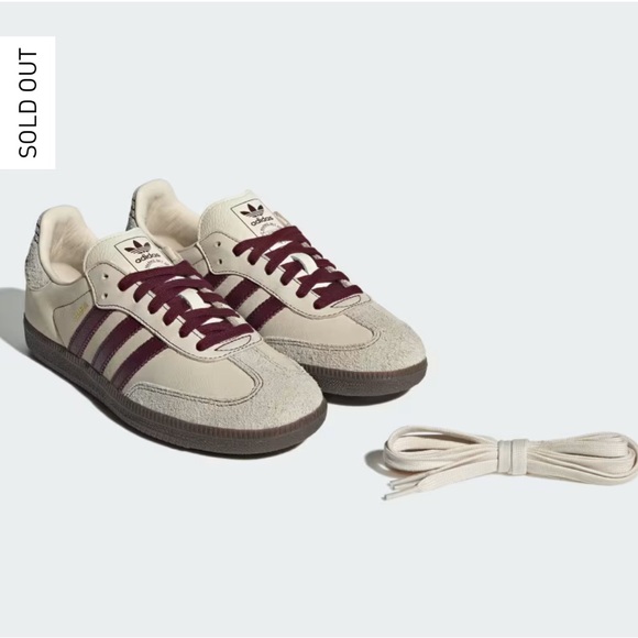 NWT Adidas Samba OG W Cloud White Maroon Size Women's 9 - Picture 6 of 16